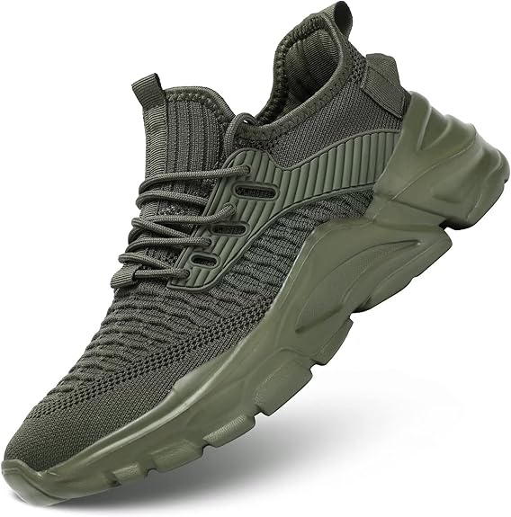 Men's Running Shoes, Non Slip, Breathable, Lightweight Fashion Sneakers, Slip Resistant Athletic Sports Walking Gym Work Shoes