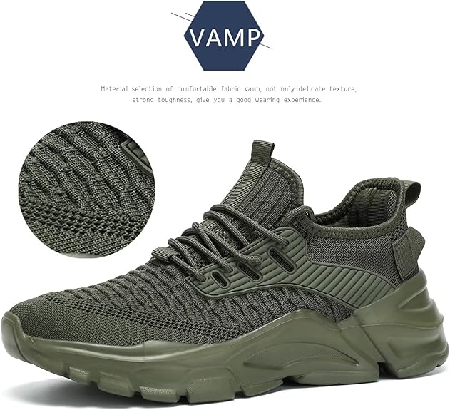 Men's Running Shoes, Non Slip, Breathable, Lightweight Fashion Sneakers, Slip Resistant Athletic Sports Walking Gym Work Shoes
